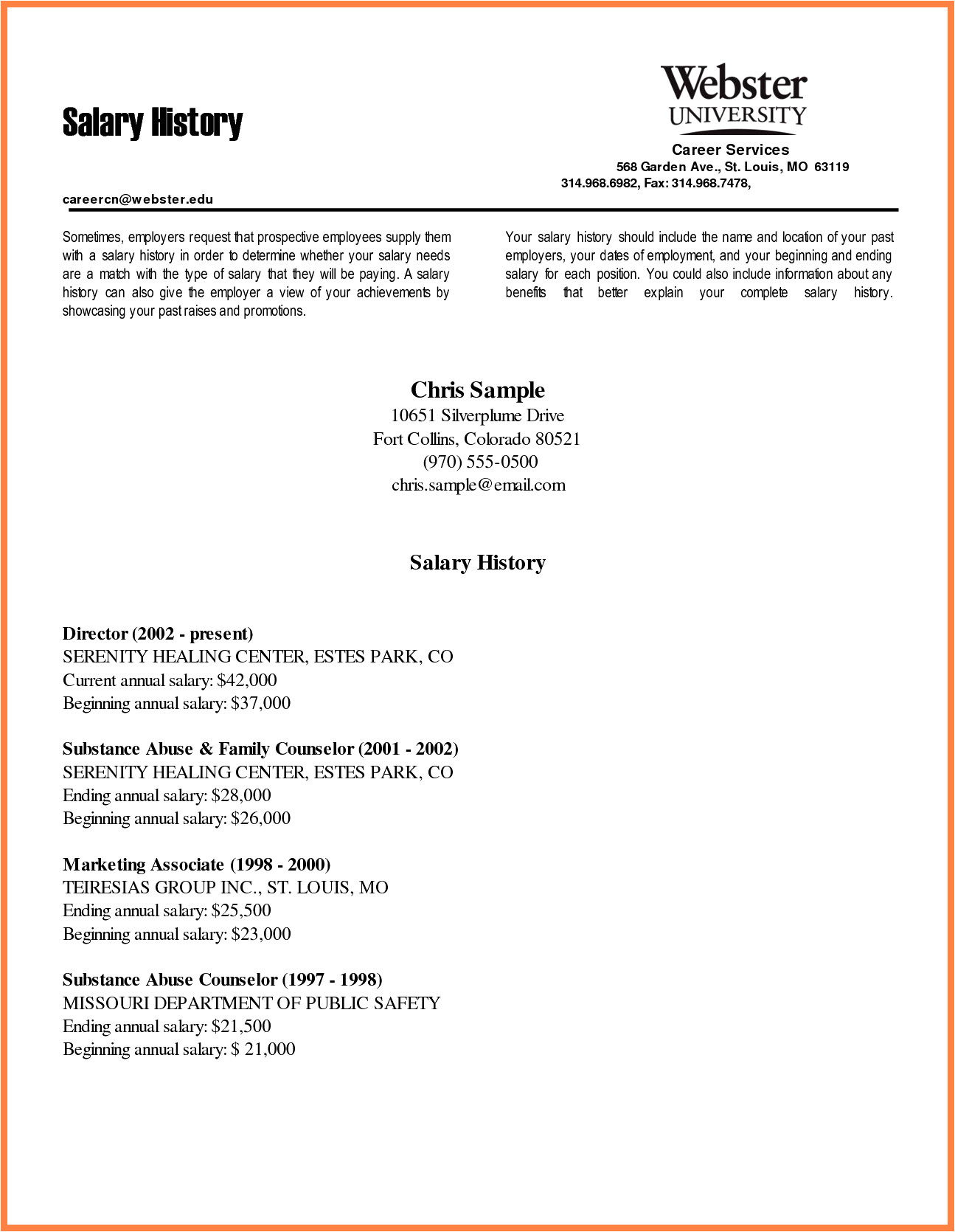 Including Salary History In Cover Letter 5 Cover Letter with Salary History Example Salary Slip