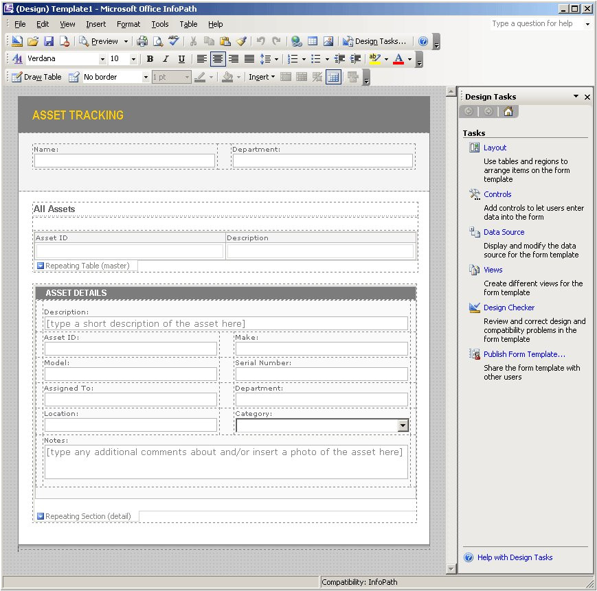 infopath 2007 form templates