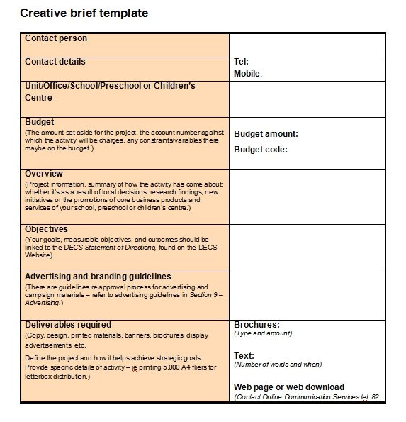 Information Brief Template Creating A Project Brief the Starting Point for Any