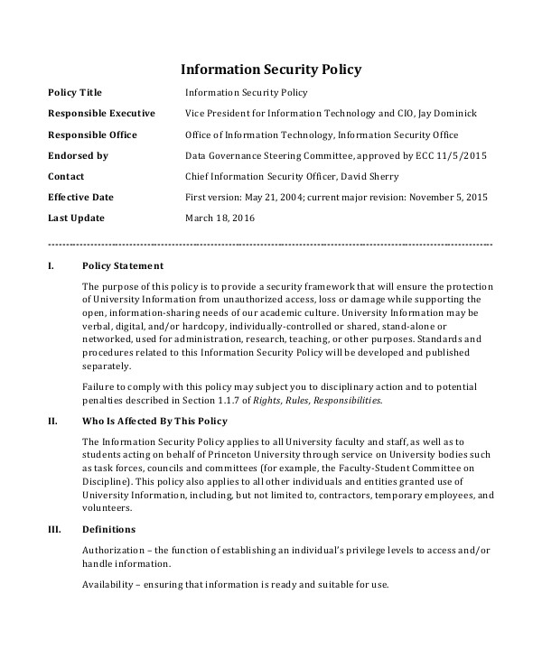 security policy sample