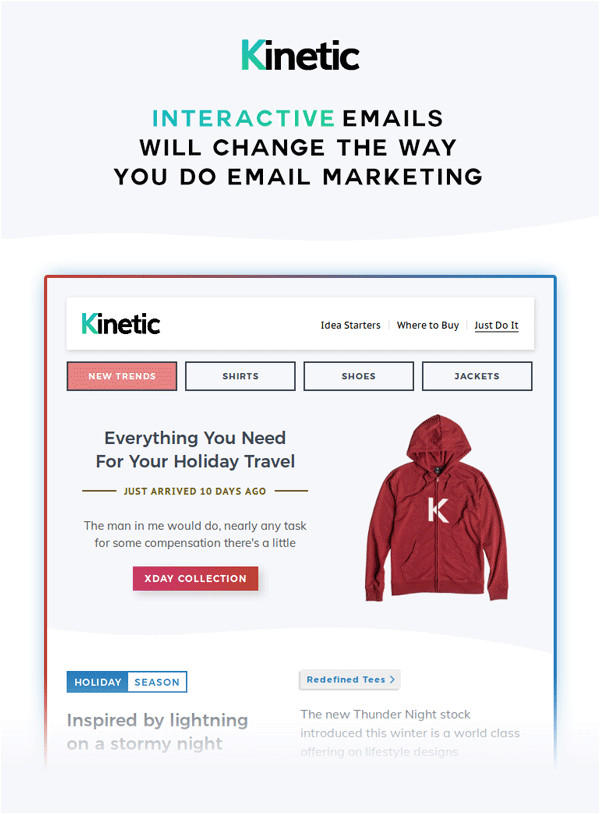 kinetic interactive emails email templates