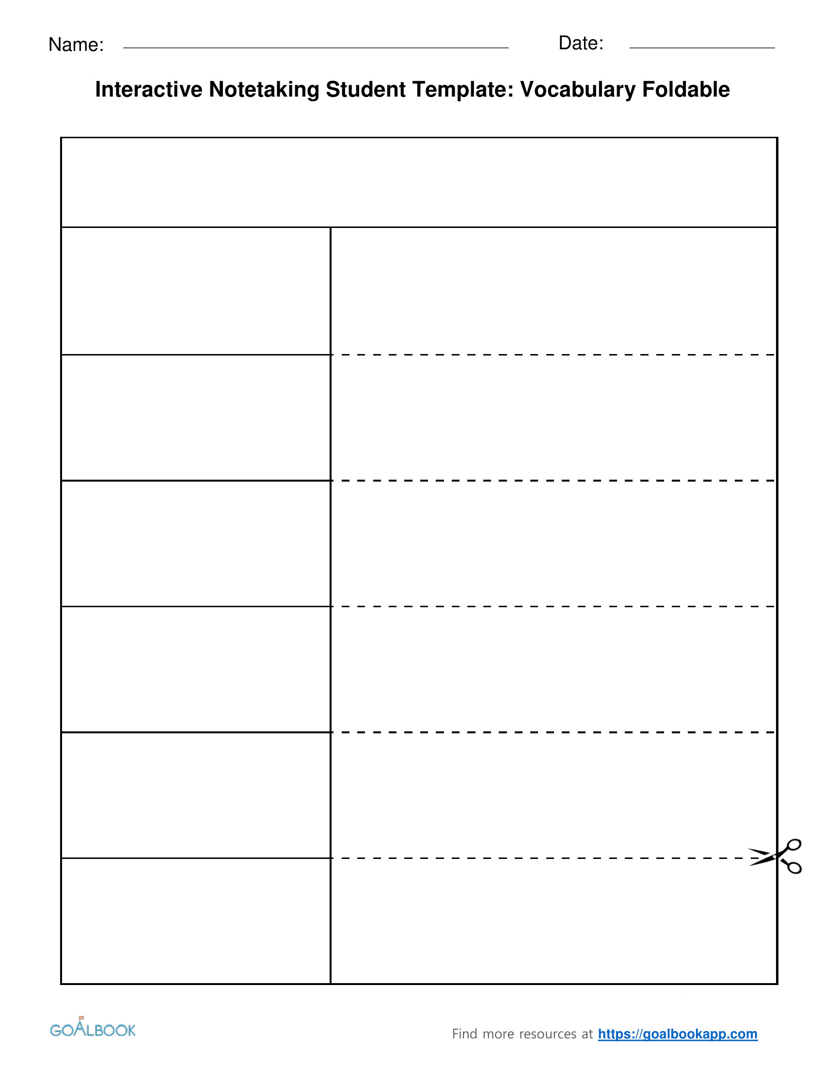 Interactive Notes Template Interactive Notetaking Udl Strategies