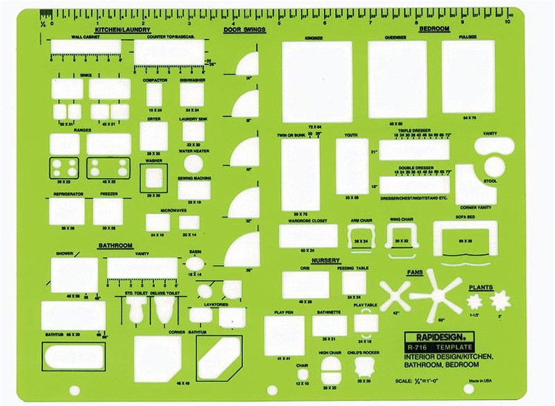 Interior Design Drafting Templates Rapidesign R 716 Interior Design Drafting Template