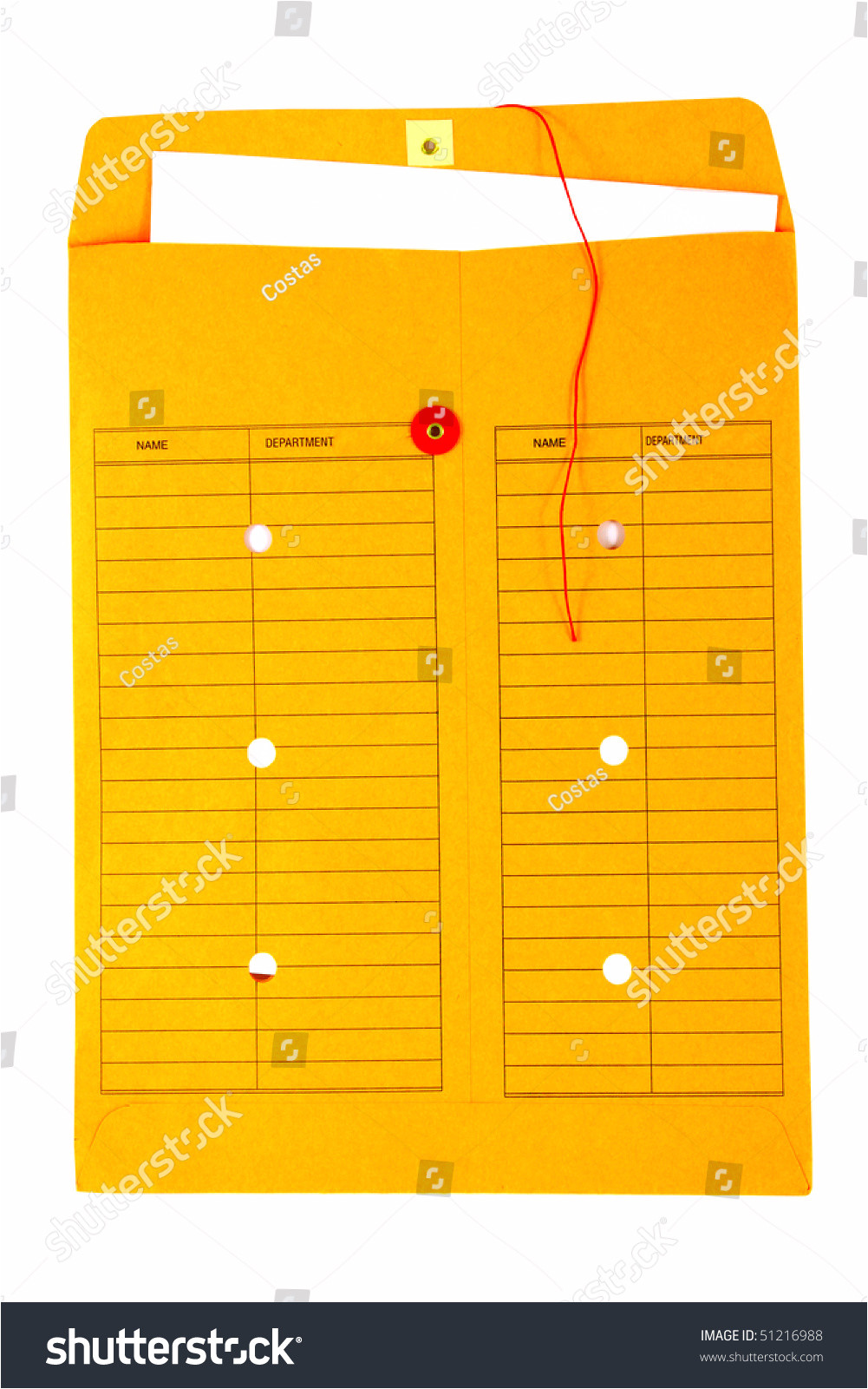 stock photo yellow inter office envelope