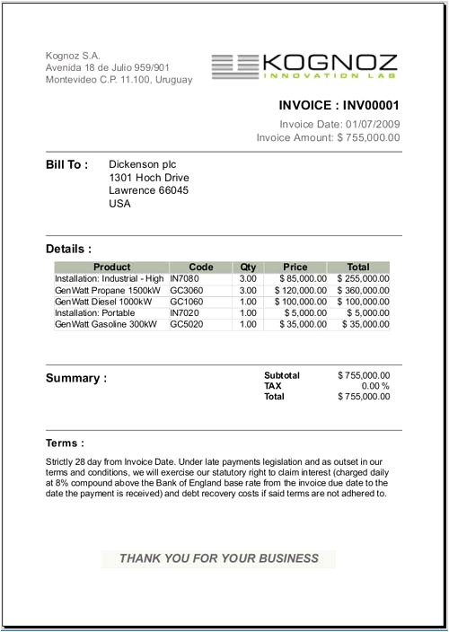 investment receipt template