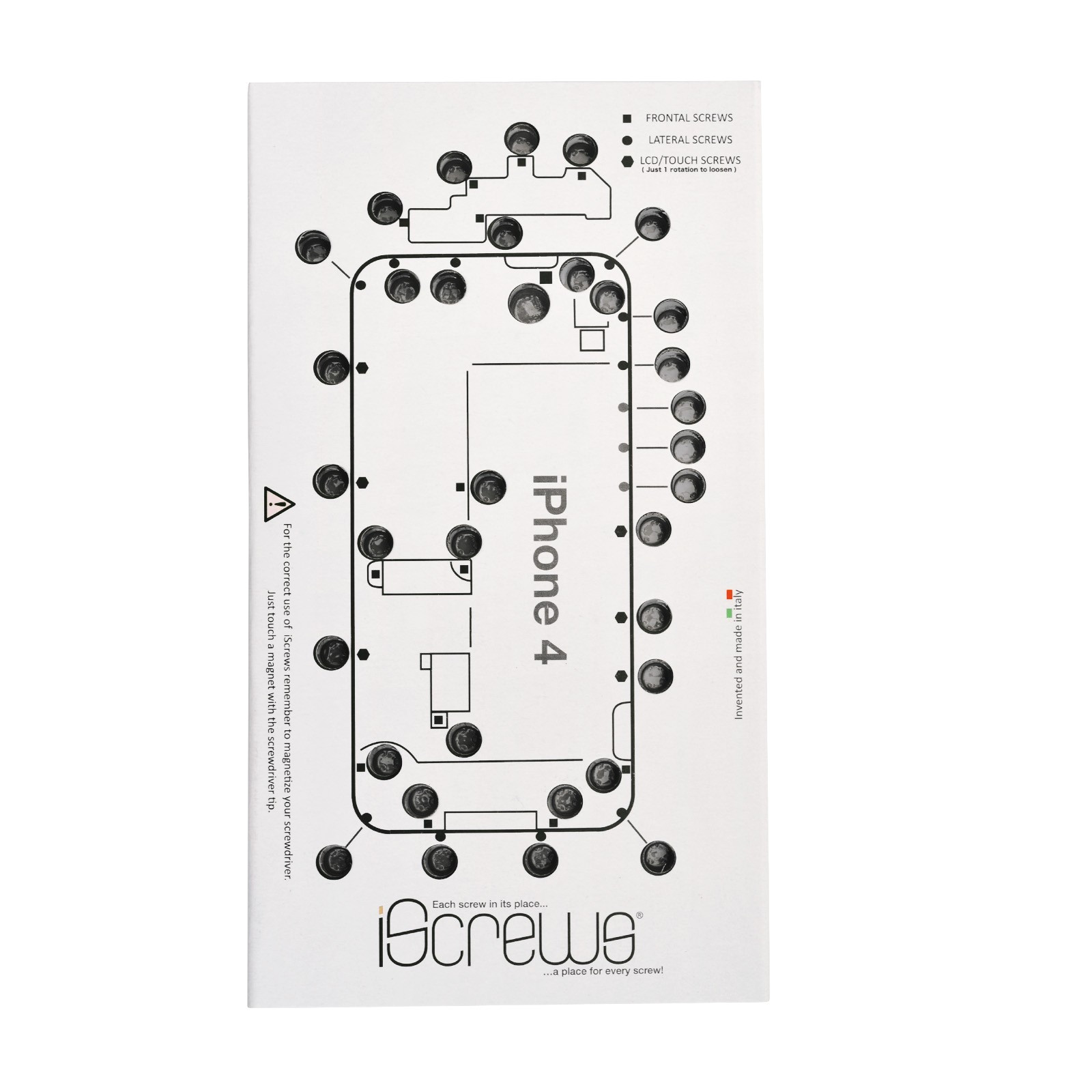 iPhone 4 Screw Template iscrews Repair Screw organiser Sheet Tray Map for iPhone 4