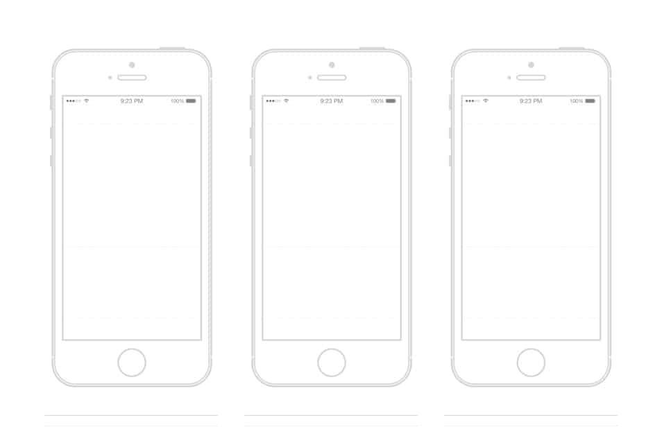iPhone Wireframe Template Illustrator 25 Outline Mockups for Wireframing Presentation