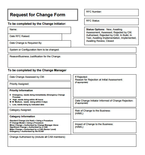 change request template