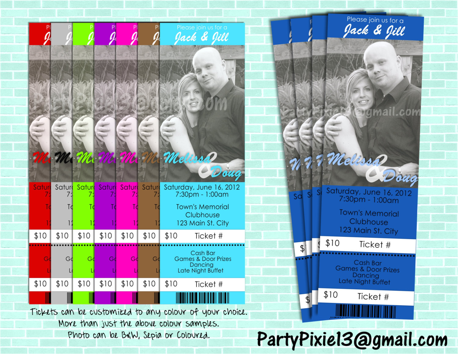 Jack and Jill Tickets Free Templates Jack and Jill Stagette Buck and Doe Party Invitation Ticket