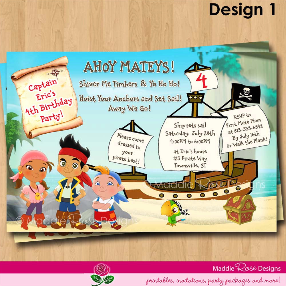 Jake and the Neverland Pirates Birthday Invitation Template Jake and the Neverland Pirates Birthday Invitations