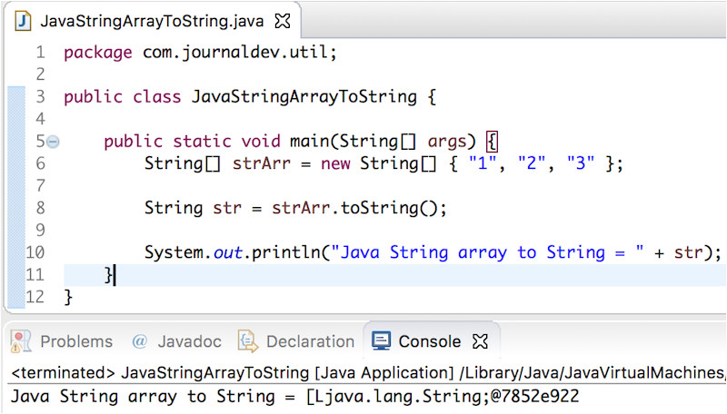 java string array to string