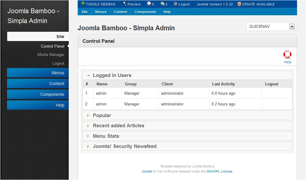 Joomla Administrator Templates Jbb Simpla Beautiful Joomla Admin Template Vn