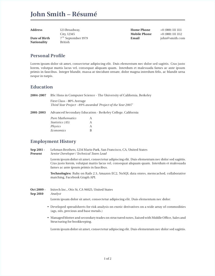 latex template resume