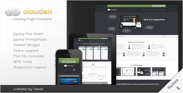 clouden responsive landing one page