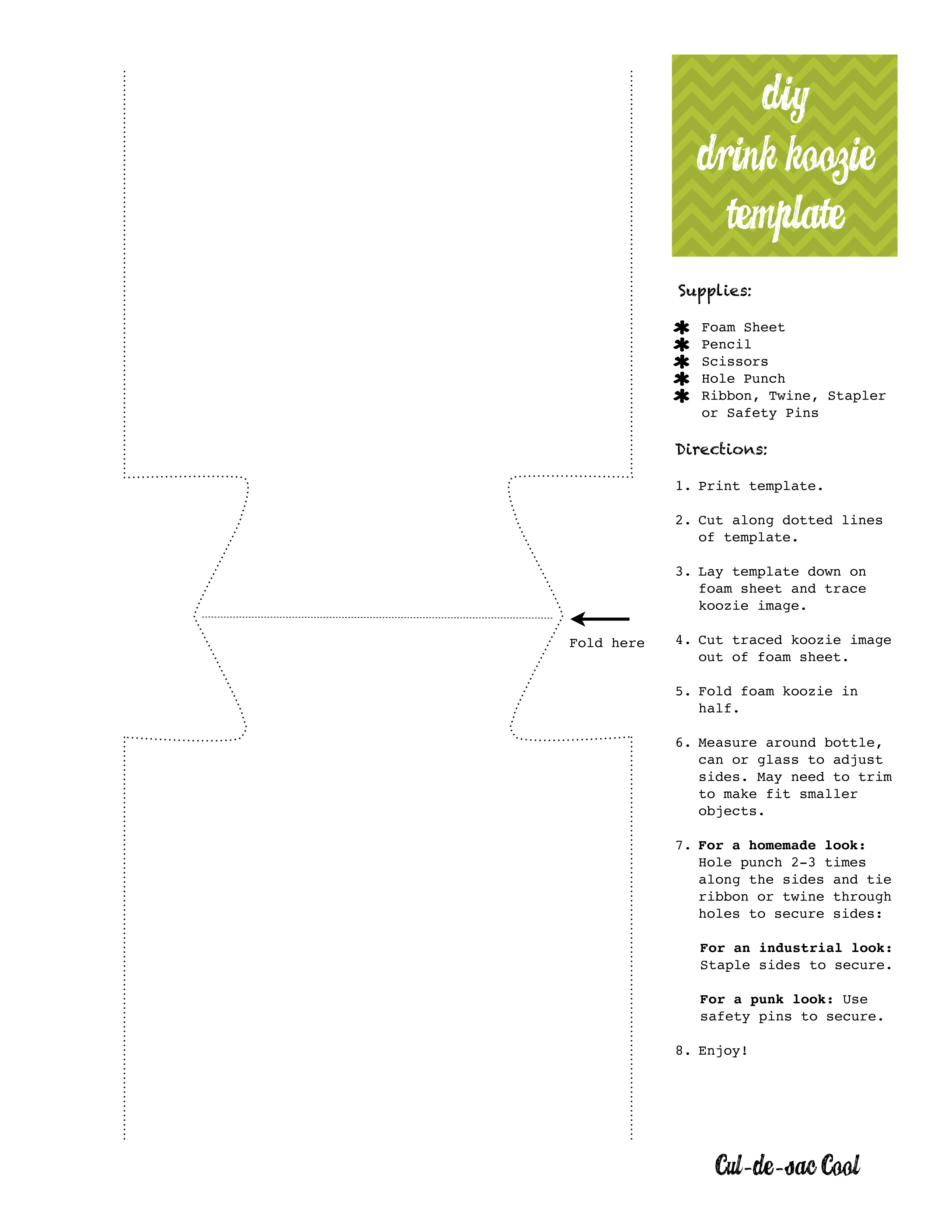 Koozie Design Template Diy Drink Koozie and Printable Gift Tags