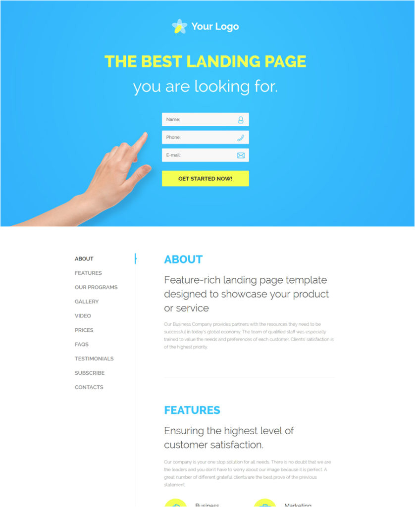 30 best responsive landing page templates 2016