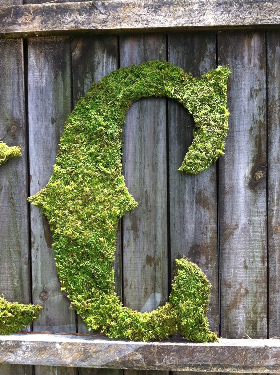 Large Moss Covered Letters Large Moss Covered Letter C Rustic Wedding by Vintageshore