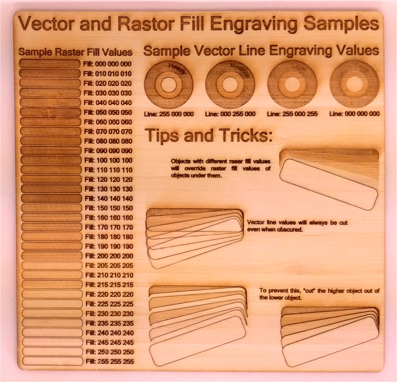 vector and raster engraving examples