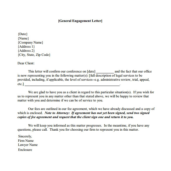 lawyer engagement letter