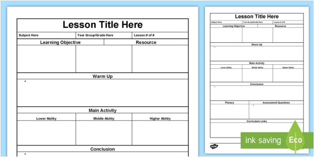 Lesson Plan Template Qld Lesson Plan Template Lesson Plan Australia Planning