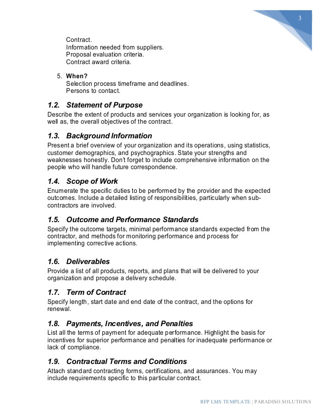 Lms Rfp Template 1 Lms Rfp Template Lms Rfp Template Sample