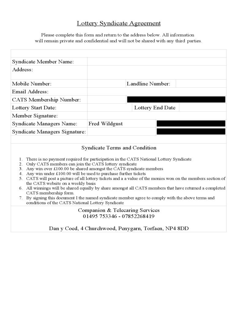 Lottery Syndicate Agreement Template Word 1 Lottery Syndicate Agreement Template Word Lottery Syndicate Agreement form 6 Free Templates In Pdf