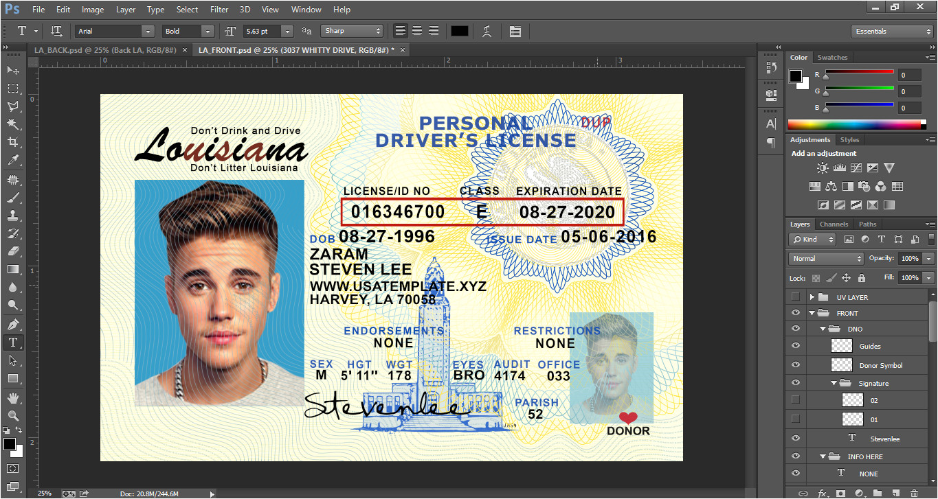 Louisiana Id Template 1 Louisiana Id Template Louisiana Id Templates S