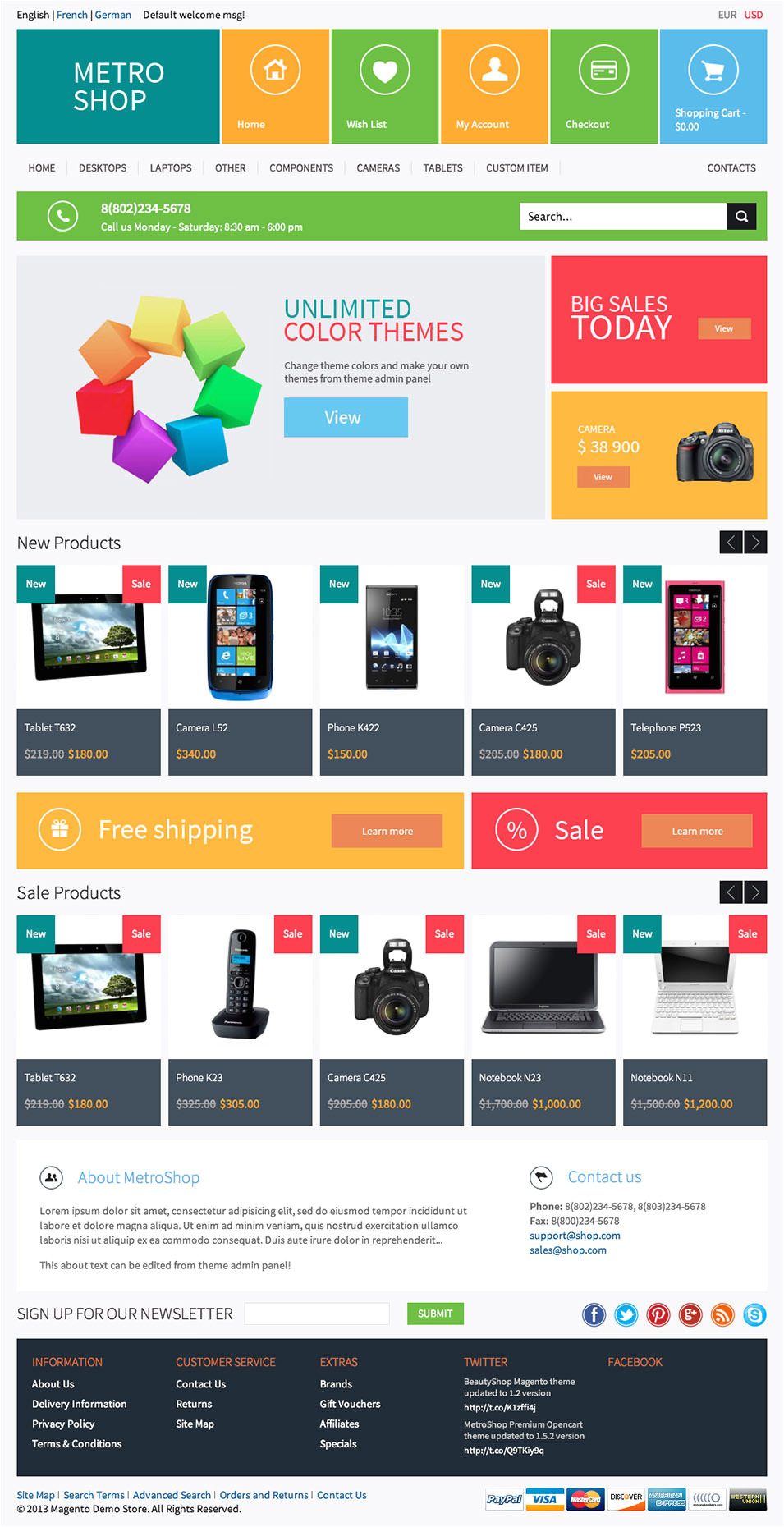 magento website templates free download