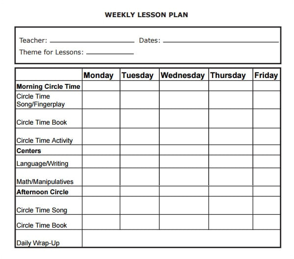 lesson plan template