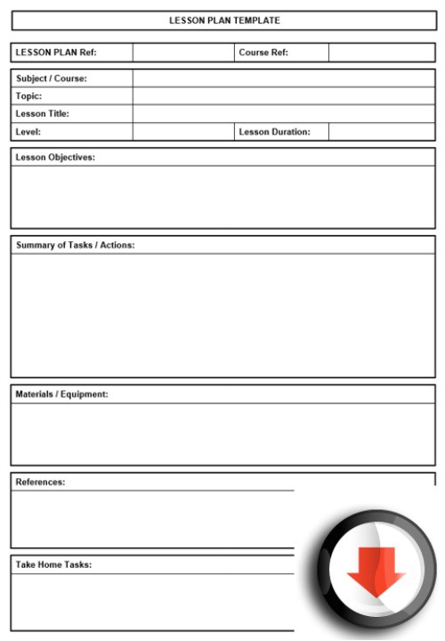 printable lesson plan template