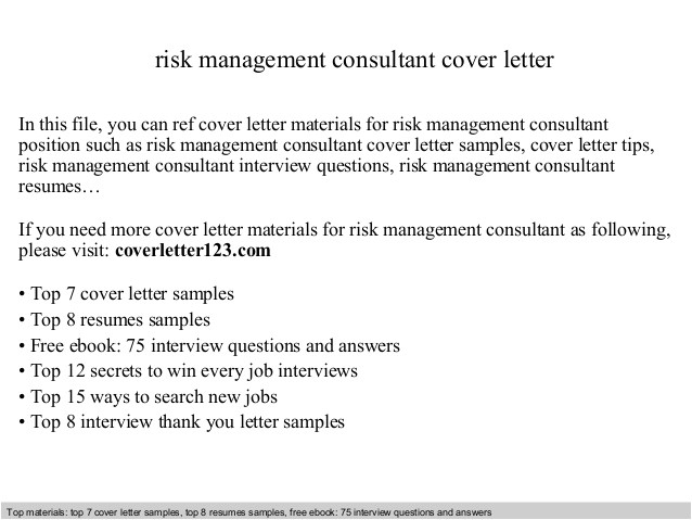 risk management consultant cover letter