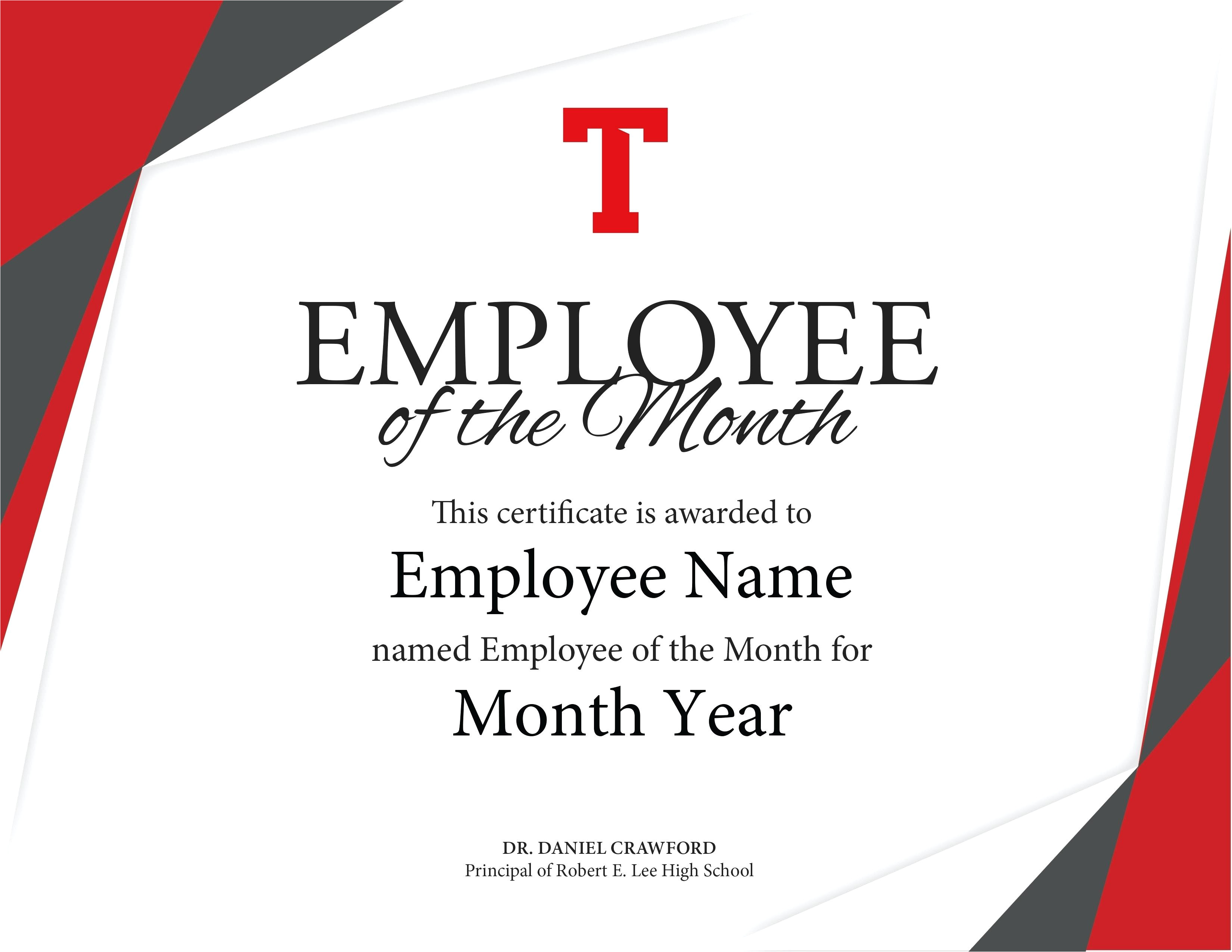 manager of the month certificate template