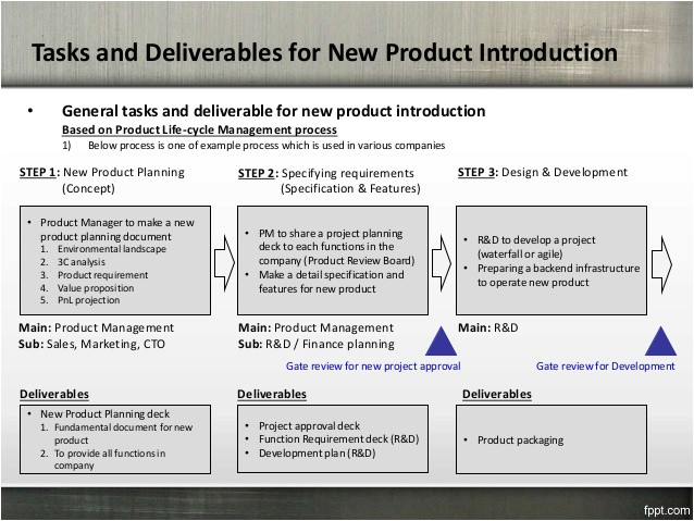 new product introduction process summary tasks and deliverables brian yoohyun kim february2015