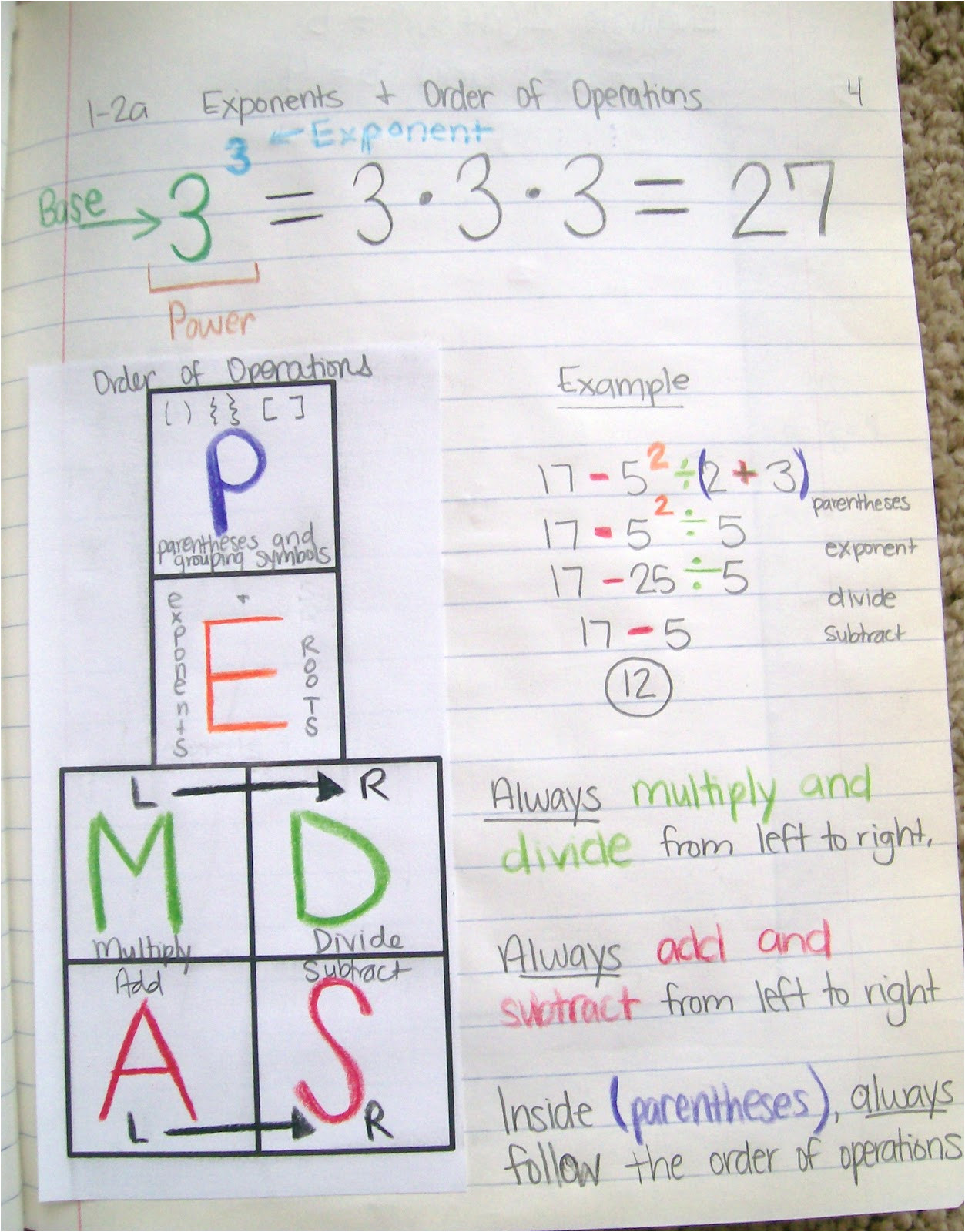 order of operations pemdas foldable and