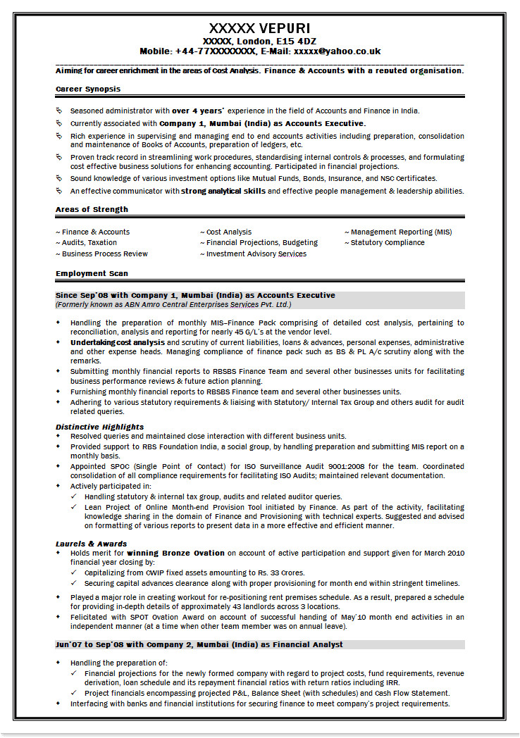 mba finance resume sample 2