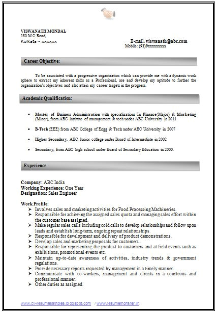 mba finance resume sample 2