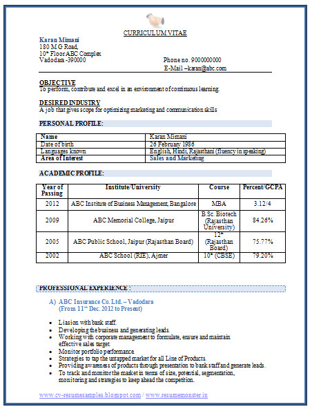 Mba Marketing Experience Resume Sample Over 10000 Cv and Resume Samples with Free Download Mba