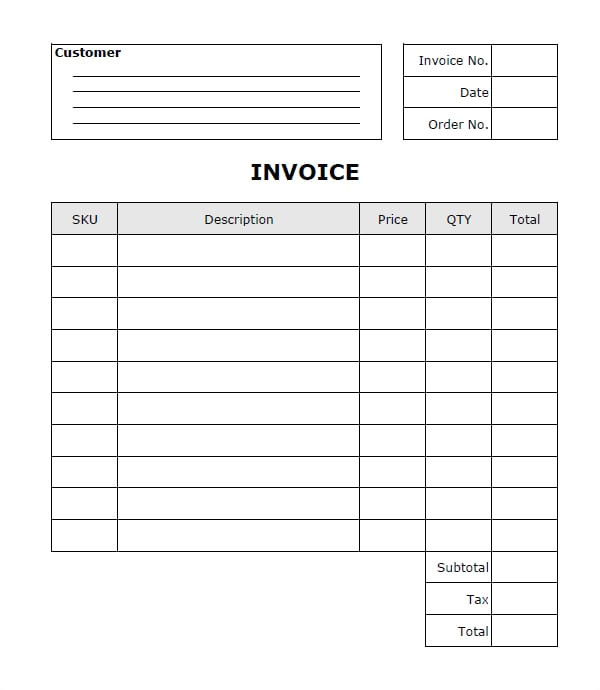 mechanic invoice template