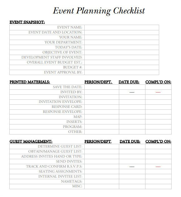 sample event planning checklist