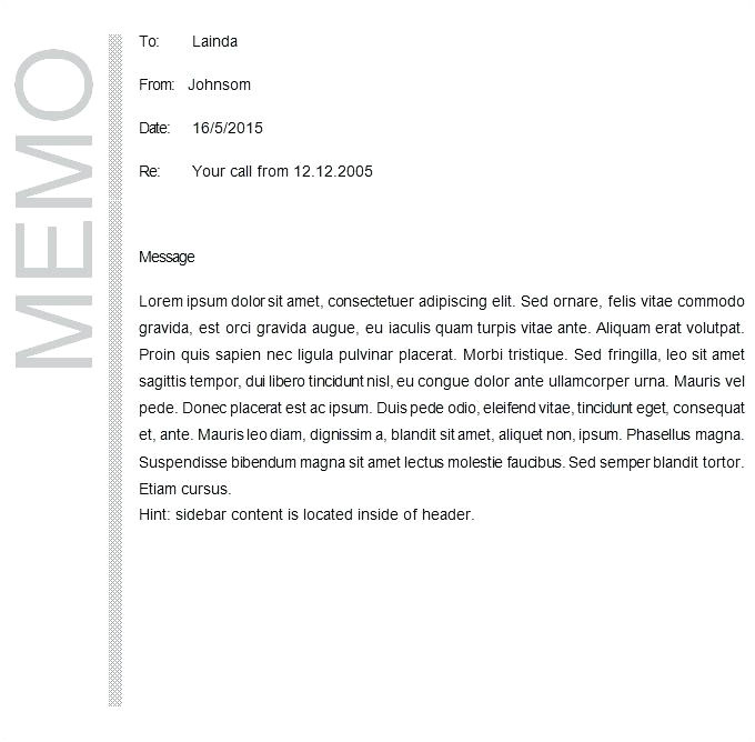 memo template word 2007