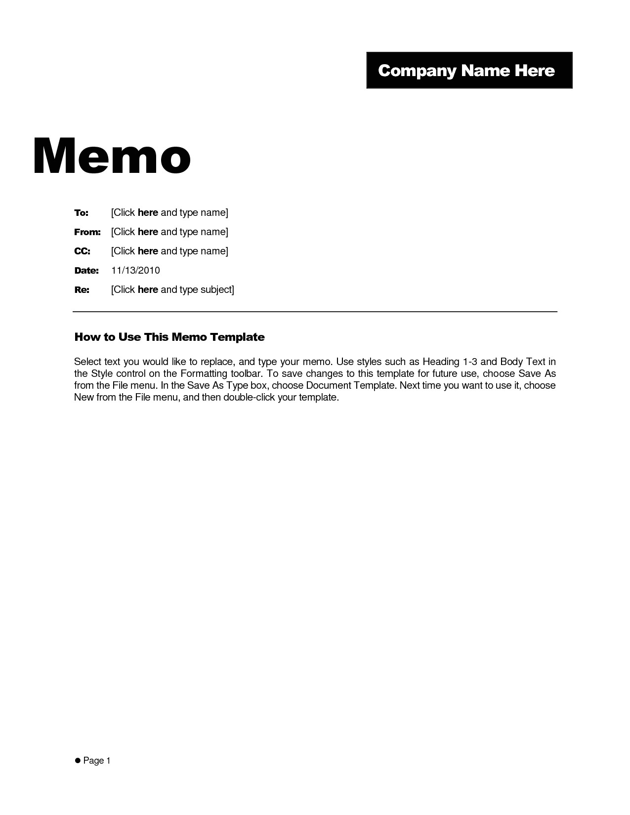 post free memo templates word document 421398