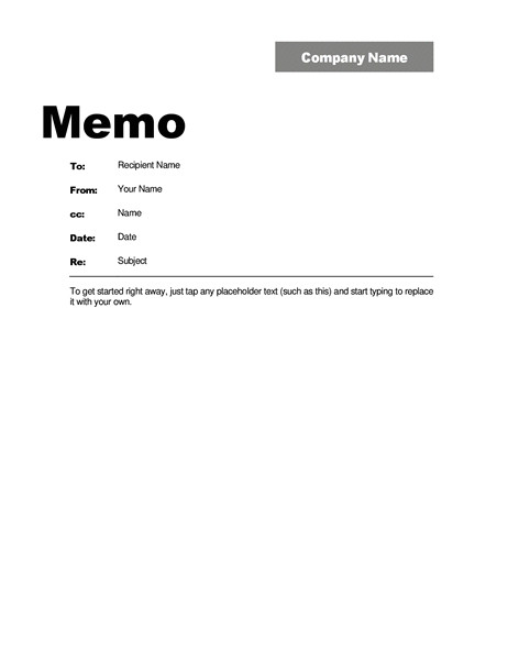 memo template word 2010