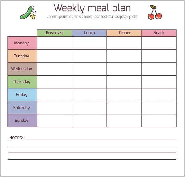 Menu for the Week Template 8 Food Menu Templates Designs Templates Free