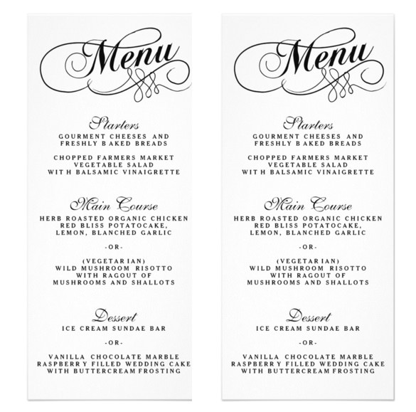 Menu Templates for Weddings 36 Wedding Menu Templates Free Sample Example format