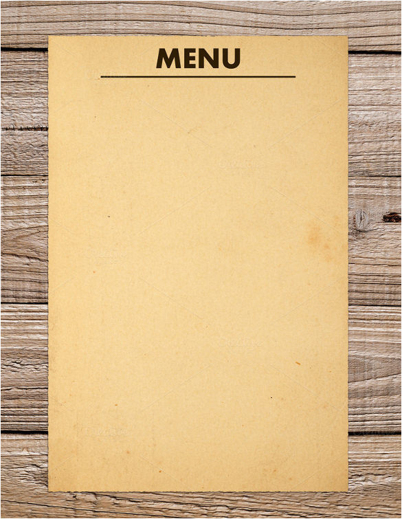 sample blank menu