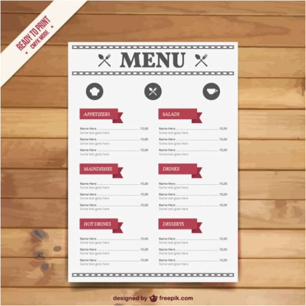 free food restaurant menu templates