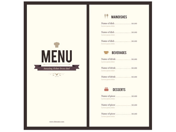 menu sample