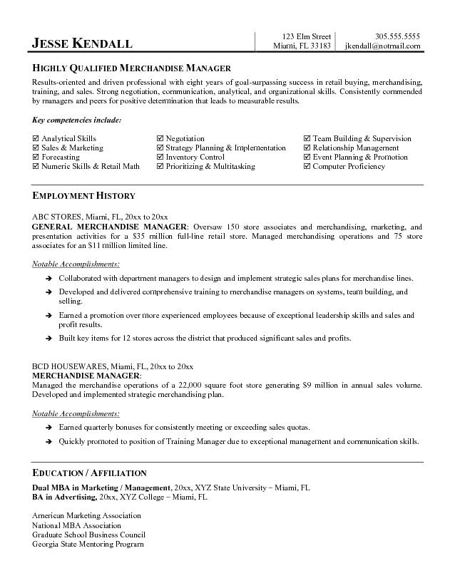 Merchandise Manager Resume Sample Merchandise Manager Resume the Letter Sample