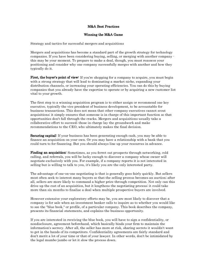 Mergers and Acquisitions Cover Letter Mergers and Inquisitions Cover Letter Resume Badak