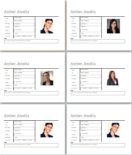 employee profile templates